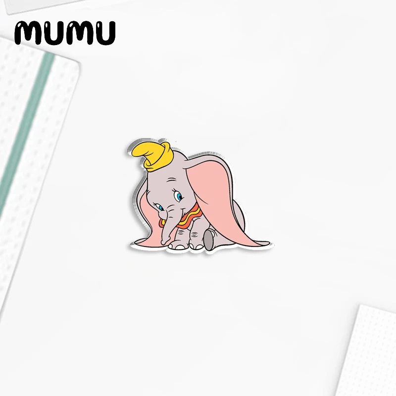 2024 New Cute Elephant Lapel Pin Little Dumbo Acrylic Brooches Handmade Epoxy Jewelry Shirt Bag Badge