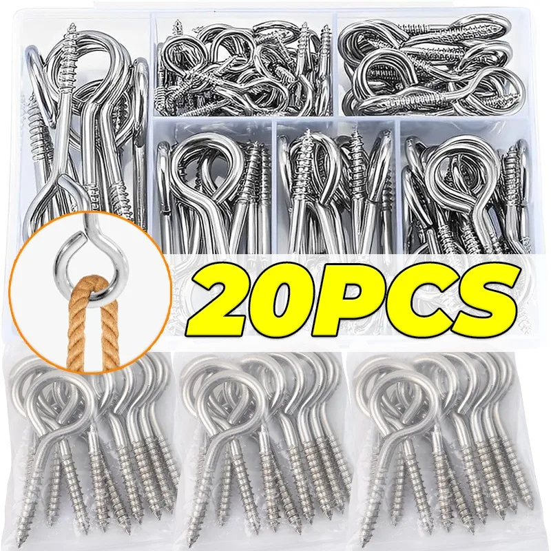 

Stainless Steel Eye Screws Heavy Duty Eyelet Hooks Self Tapping Eye Screws Wooden Terminal Ring Large Strong Screw in Eye Bolts