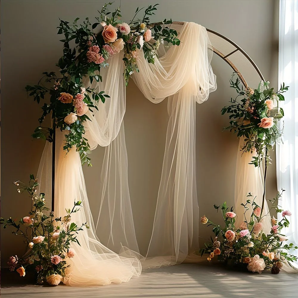 تول خلفية قوس اللف شير خلفية الستار الزفاف صور خلفية الستائر لحفلة عيد ميلاد الطفل دش التصوير الفوتوغرافي