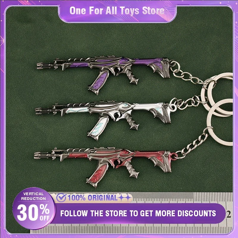 Valorant Weapon Keychain 9cm Rifles Reaver Black Skin for Vandal Reaver Knife Metal M4 Butterfly Collection Desktop Display Toy