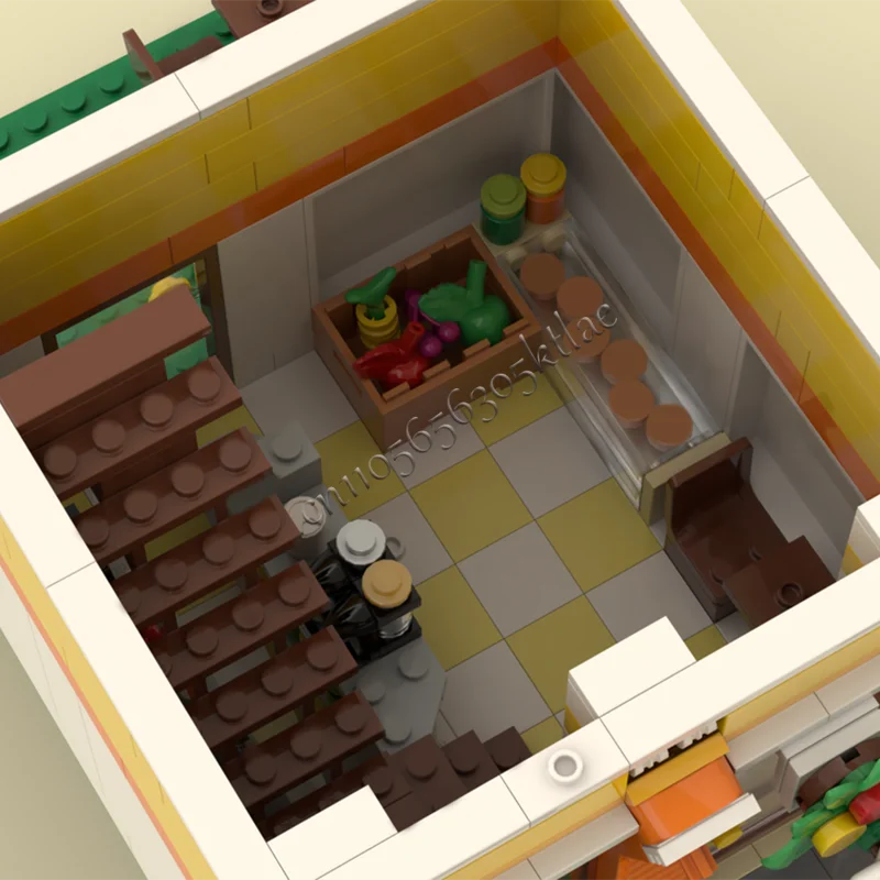 812 Teile Sunshine Apartment Baustein Retro Architektur Modell Display Spielzeug Montage Geburtstag Weihnachten Geschenke für Kinder