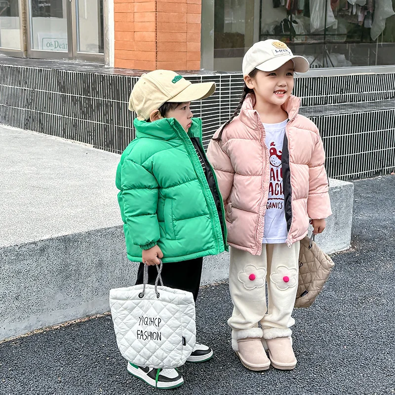 

Boy's coat autumn and winter 2024 new baby style thickened cotton coat winter children's lightweight clip cotton jacket tide