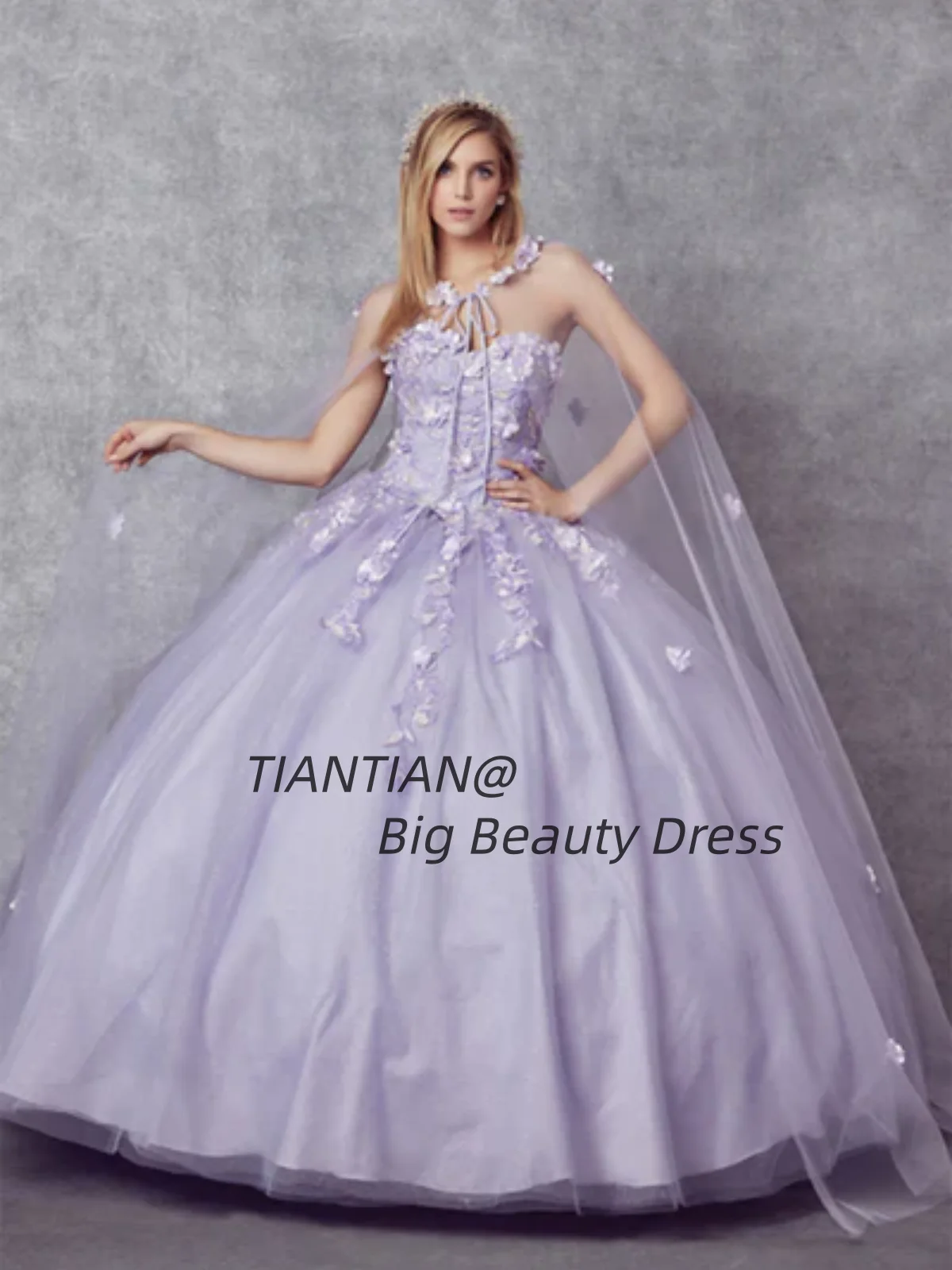 

Haute Sweetheart Ball Quinceanera Dresse Elegant Applique Chiffon Shawl Tulle Ball Gown Customized vestidos de 15 quinceañera
