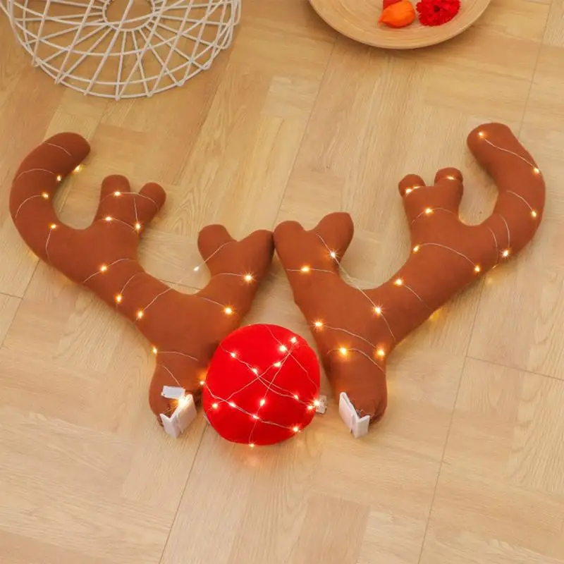 

LED Reindeer Decoration Rudolph Christmas Reindeer Antlers Christmas gifts Car Reindeer Antlers & Nose Kit Vehicle Decorations