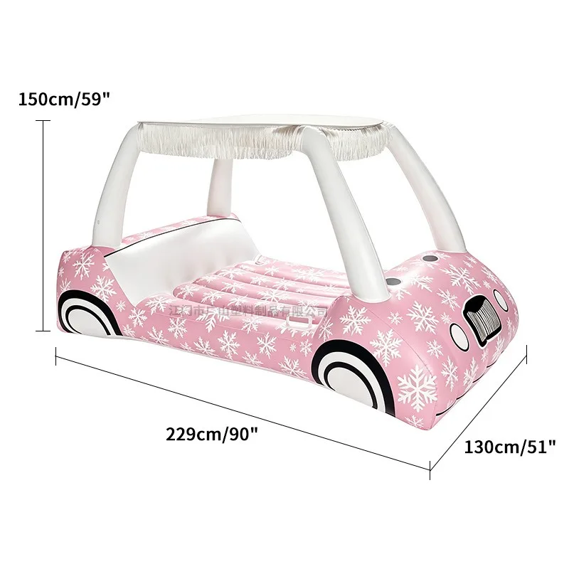 Shade Inflatable Floating Row Removable Convertible Tassel Sunscreen Double Water Lounge