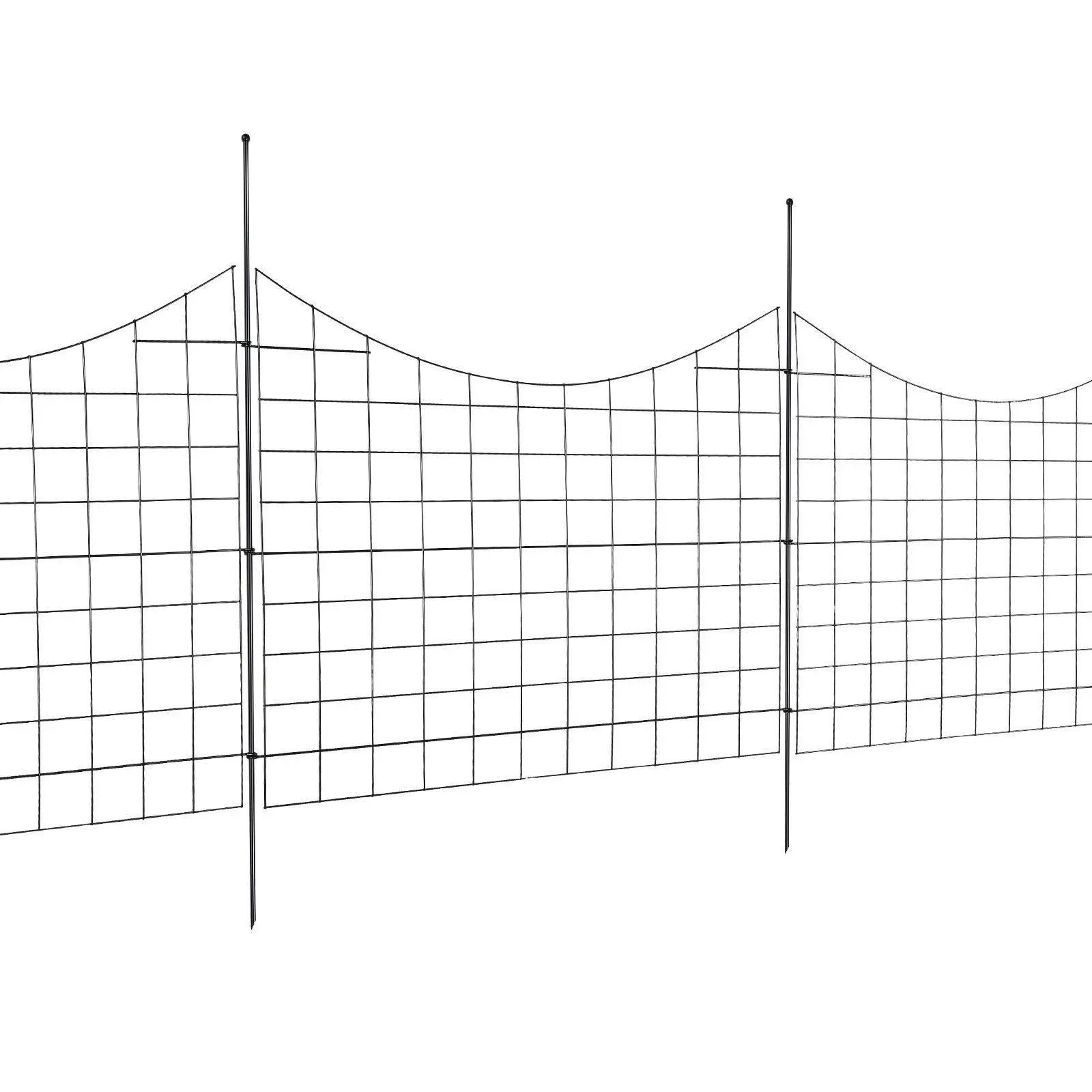 

36.6inH x 29.5inL Reinforced Metal Fence, Quick-Install Yard Barrier for Animals, Polished Edges, 5 Pack