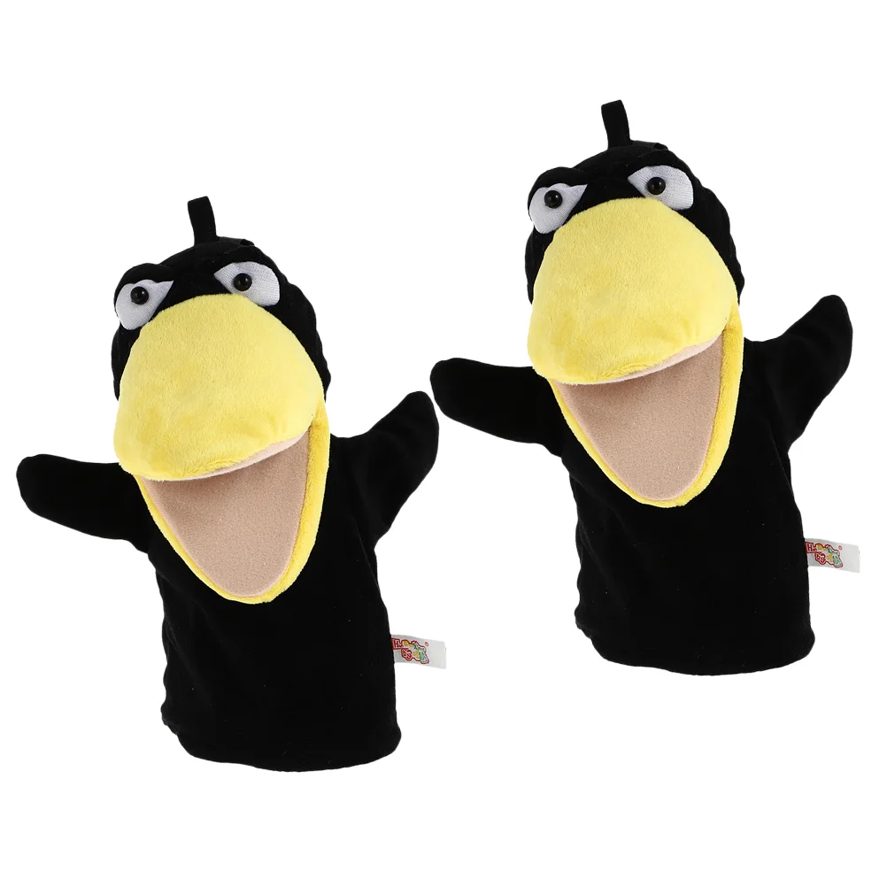 Crow Hand Puppet Kids Animal Toys Puppets for Toddlers Children Cartoon Animals Children’s