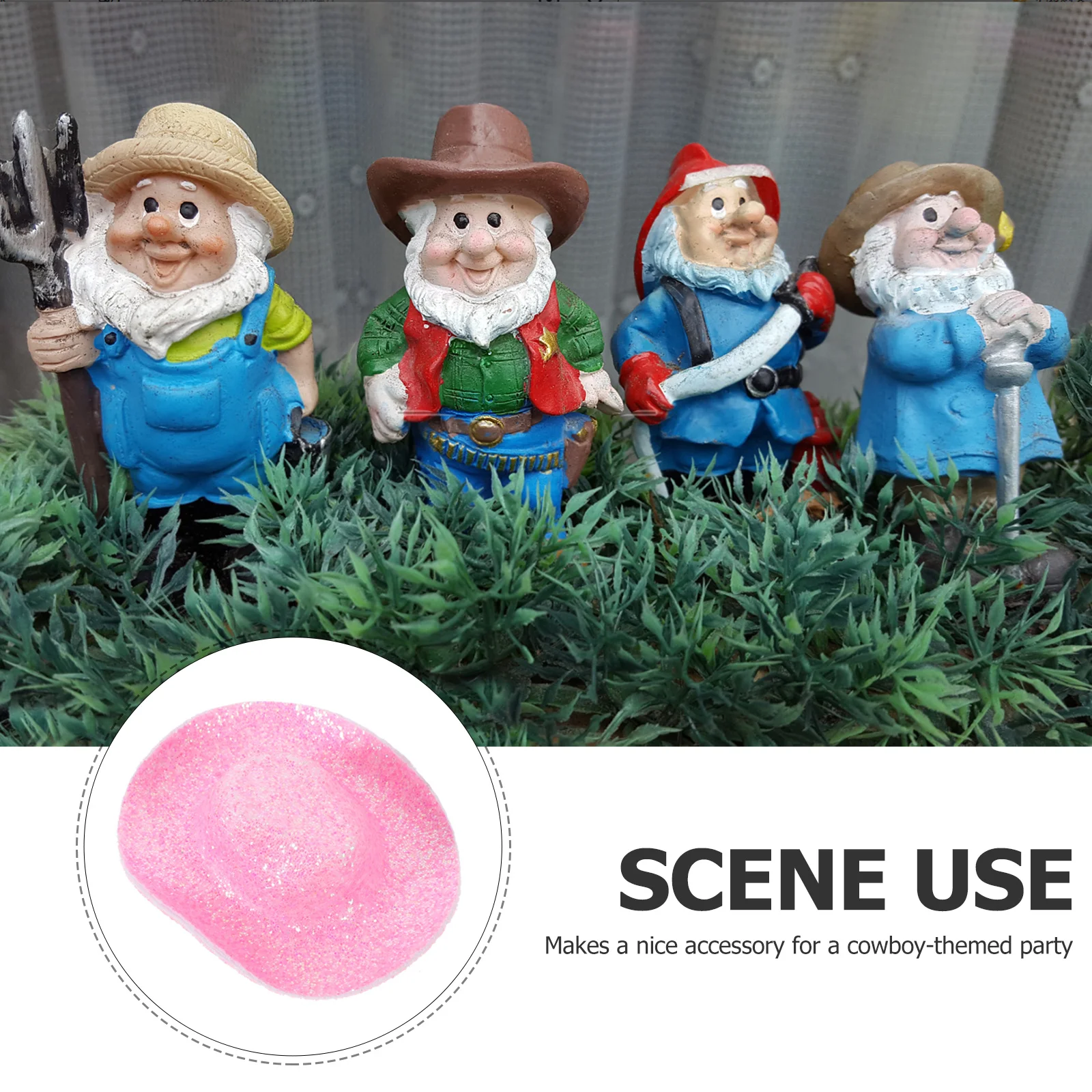 10 قطعة قبعة راعية البقر الصغيرة رائعتين زخرفة صغيرة لزجاجات النبيذ الحلويات DIY بها بنفسك الزينة دمية لوازم المشاريع الحرفية #1