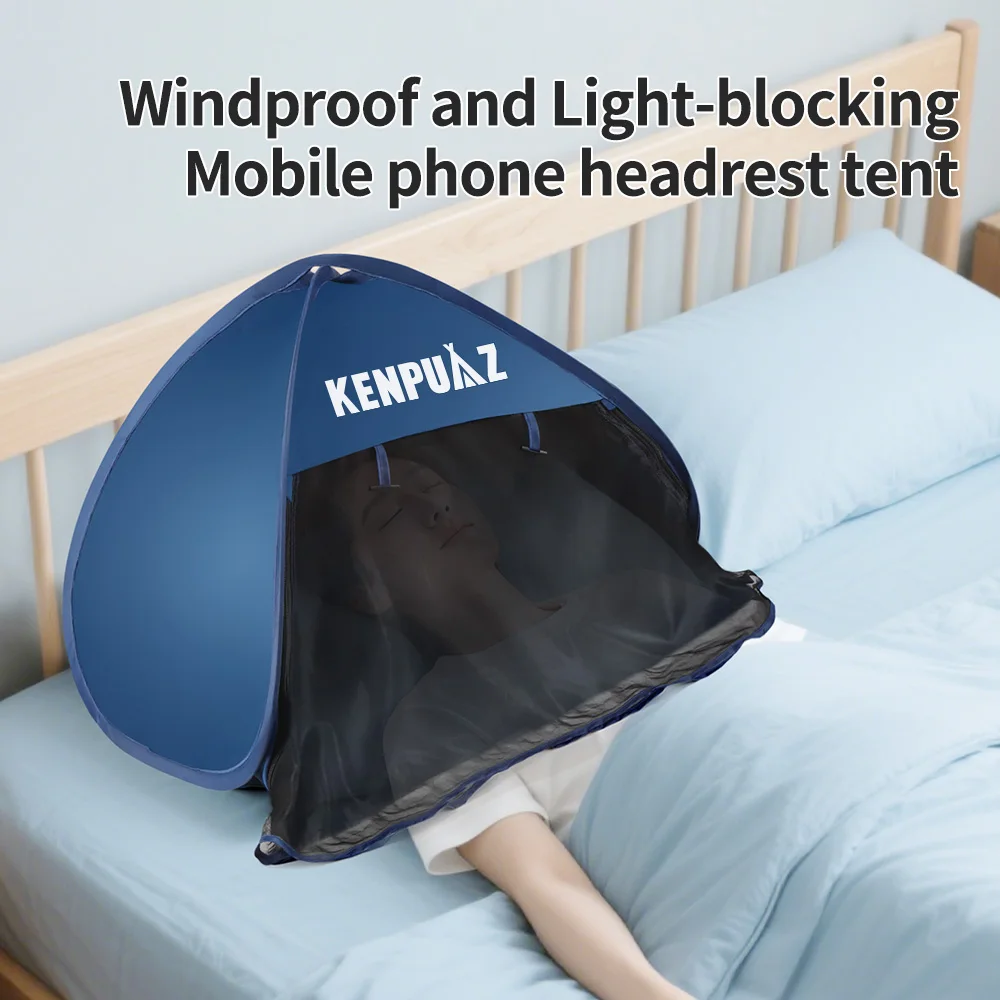 Kenpuaz Handige telefoontas Tenten Draagbare polyesterstoffen Gemakkelijk op te vouwen Binnen Buiten Opzetten Slaaphoofd Zonnescherm Licht