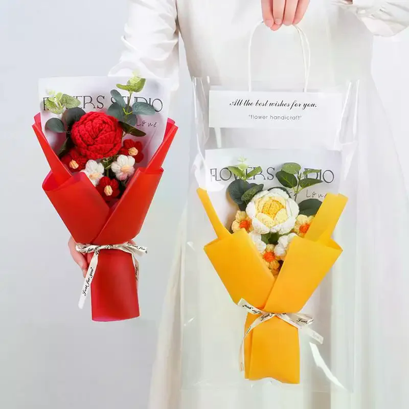 

1Pcs Rose Sunflower Artificial Flowers Bouquet For Woman Girlfriend Gifts Valentine's Day Decoration Mother's Day Gifts Ornament