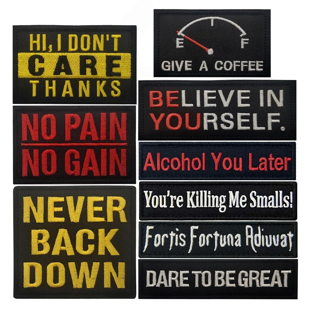 Вышитые нашивки для одежды, наклейки, персонализированная вышивка «сделай сам», нашивка с алфавитом, военный значок на липучке для морального духа на рюкзаке
