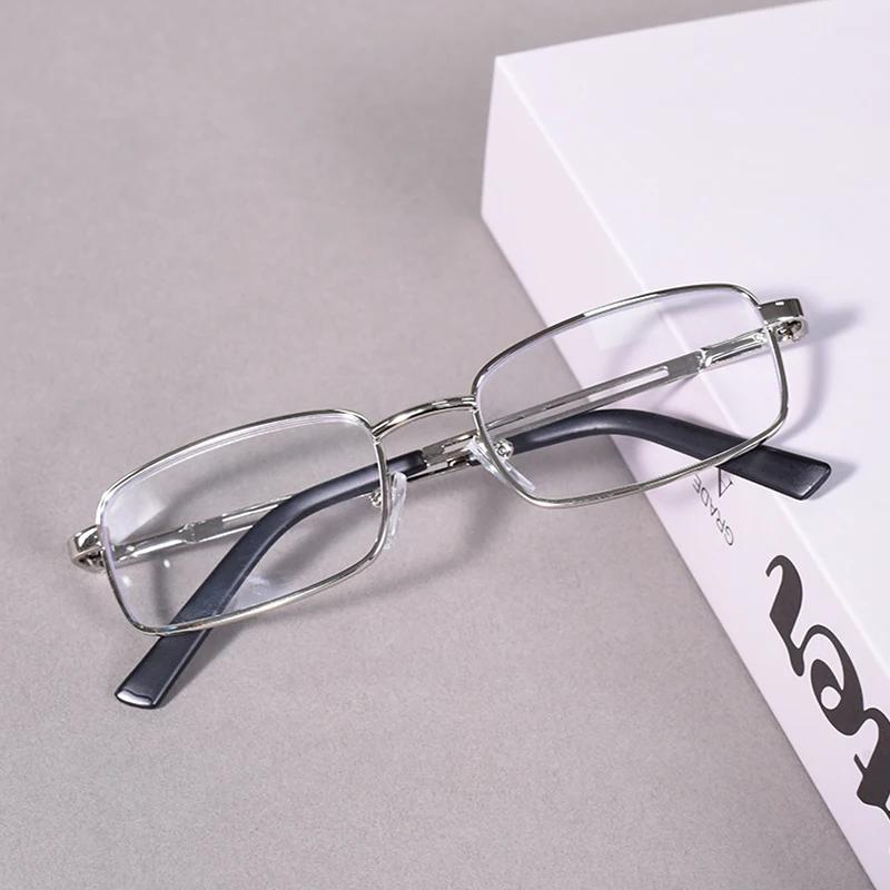 Hohe Qualität Edelstahl Lesebrille Männer Mode Presbyopie Brillen Business Hyperopie Anti Blaues Licht Brillen + 125 + 2