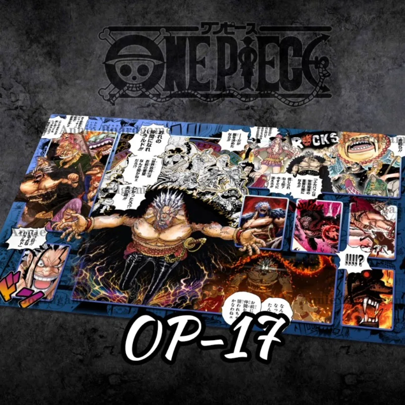 Image of 600x350mm Geeignet für One Piece OP-17 Spielmatte Rocks D. Xebec Edward Newgate Charlotte Linlin Einzelne Gummi-Spielkartenmatte Spielzeug