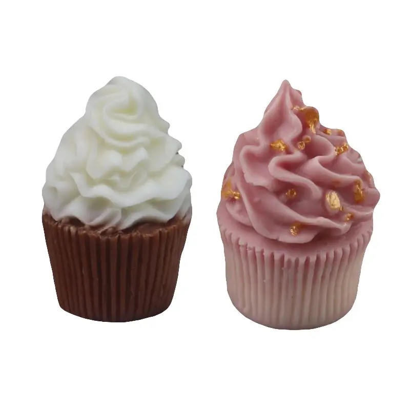 1 piece, simulated ice cream cone model homemade  aromatherapy candle ornaments Mu Si cake silicone mold.