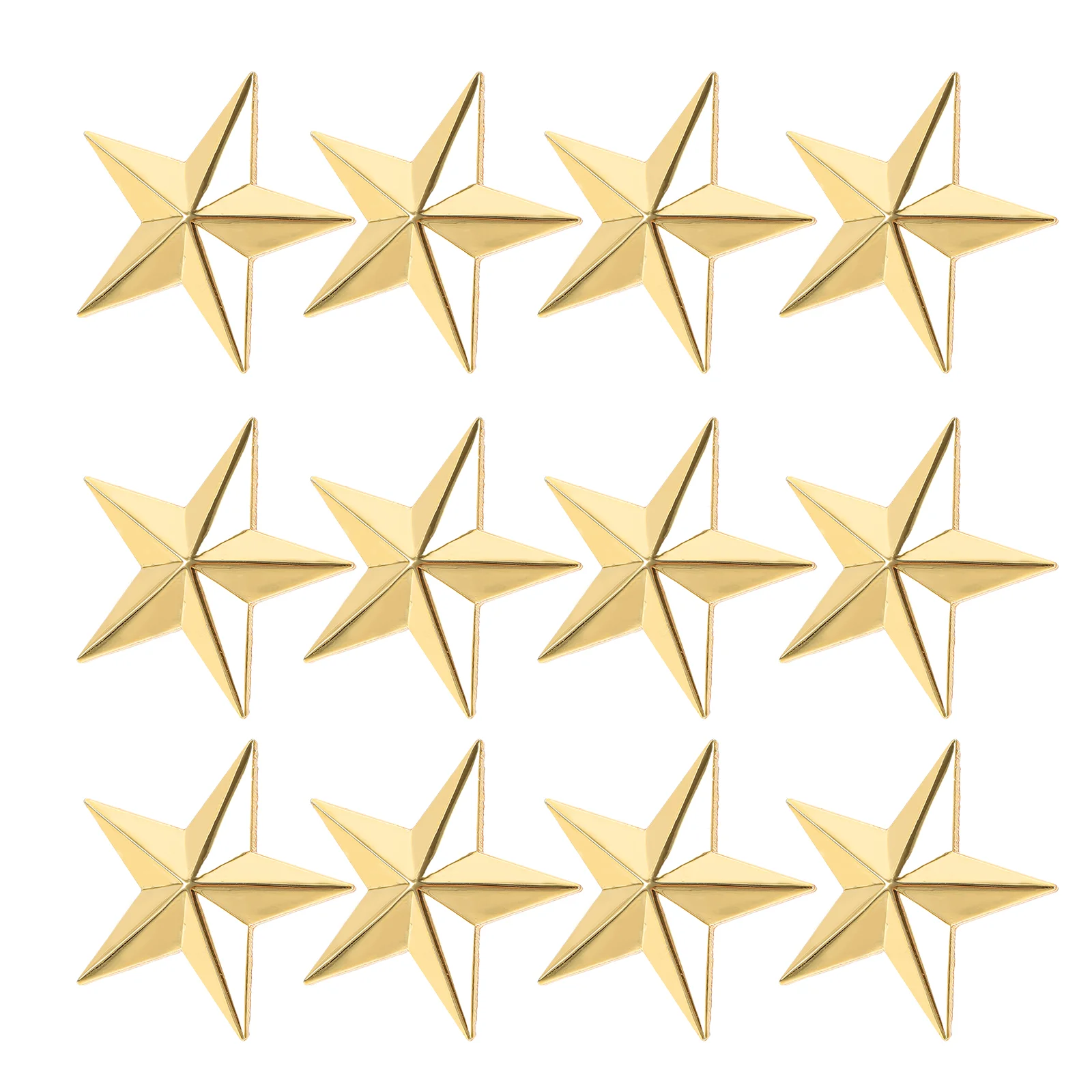 12 Pcs Pentagram Badge Star Gold Lapel Pin for Men Clothes Pins Badges Lable Brooch