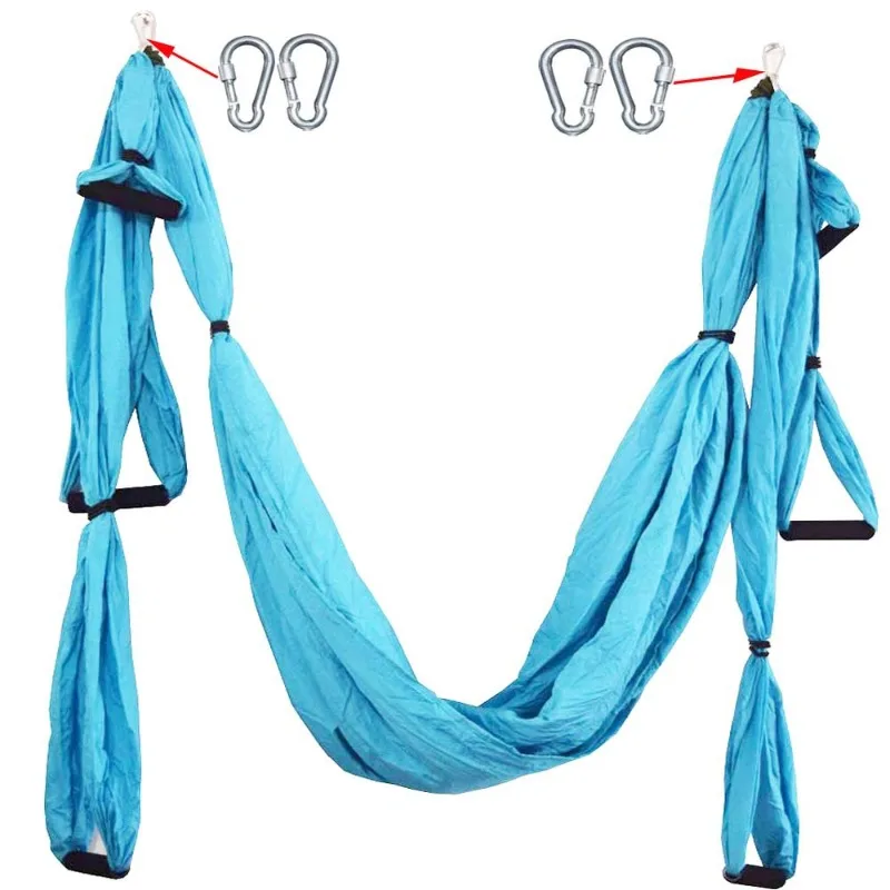 Yoga Hammock Swing Yoga Aerial Color Matching Parachute Cloth Non-elastic Anti-gravity Yoga Belt Hammock  Aerial Silk Set