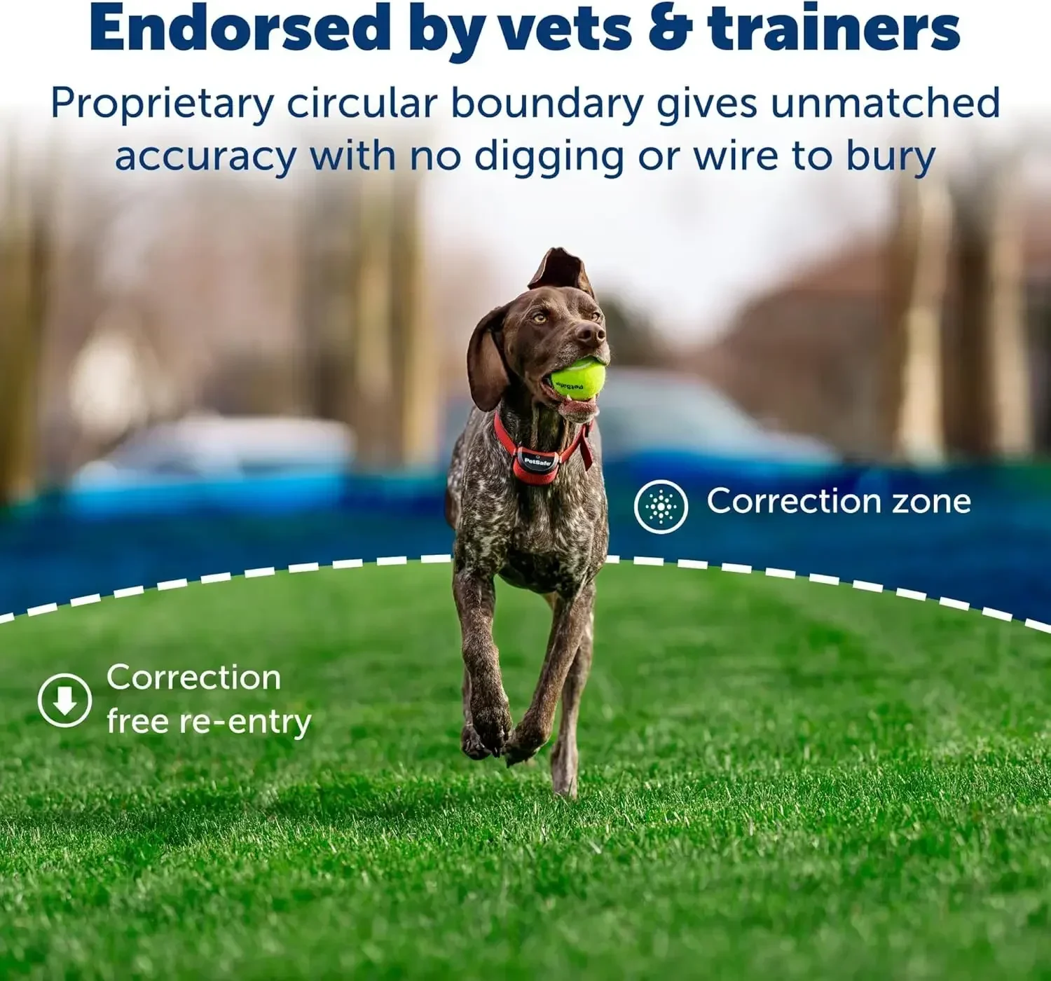 Play Wireless Pet Fence for Stubborn Dogs - No Wire Circular Boundary, Secure 3/4-Acre Yard Hot sales