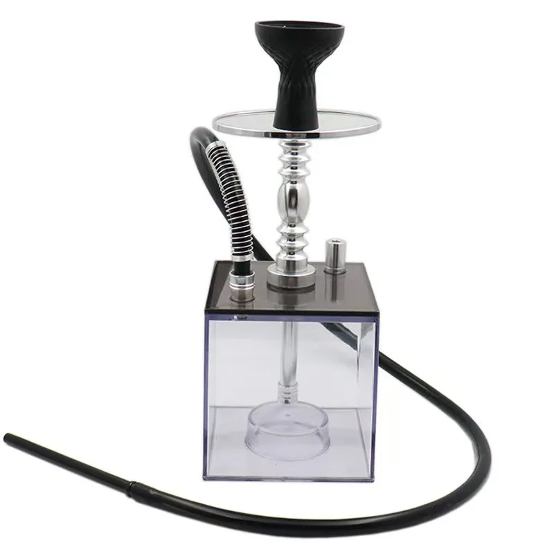 SpotCube Acrylic Hookah Set 2 Hose LED Light Silicone BowlGoods