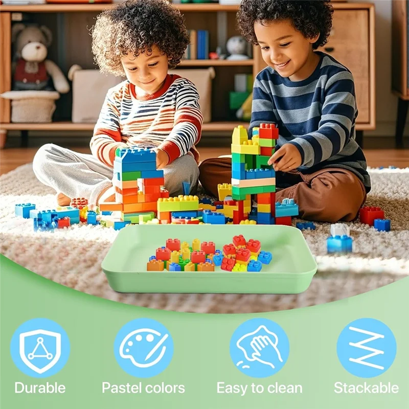 Vassoio di vernice per organizer per progetti fai-da-te, grandi vassoi artistici impilabili in plastica, vassoio da portata artigianale da 5 pezzi per la pittura