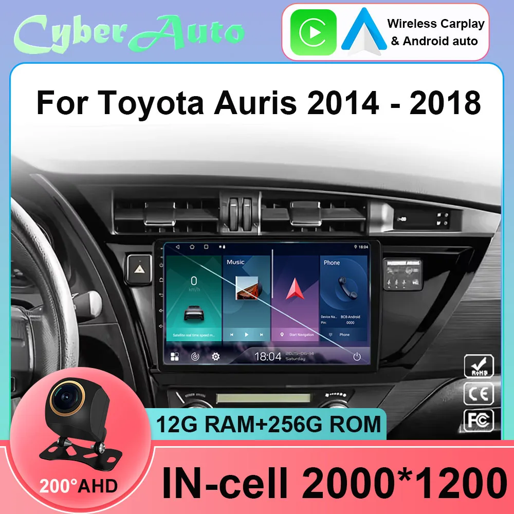 Android 15 Car Radio For Toyota Auris 2014 2015 2016 2017 2018 Corolla Altis Hybrid Auto Multimedia Player GPS Navigation 2Din