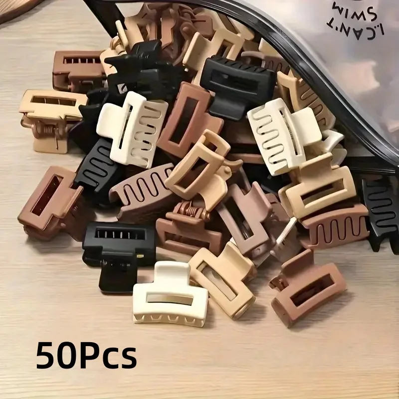 

100Pcs Retro Vintage Mini Hair Clips Versatile Bangs Clips Small Plastic Claw Clamps Assorted Colors for Girl Hair Accessories