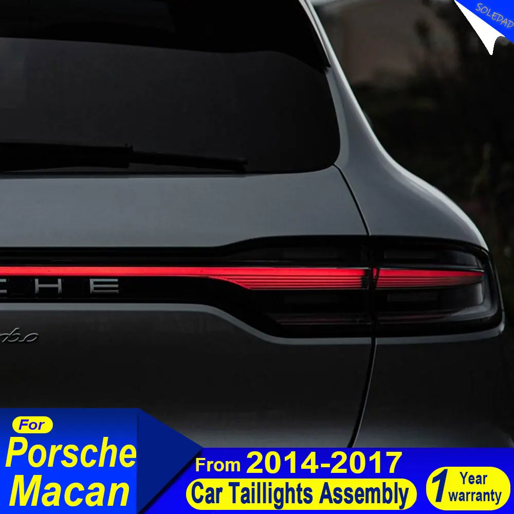 Car Tail light Assembly For Porsche Macan 2014-2017 LED Through Tail lights Mode Tail Rear Turn Brake DRL Light Car Accessory