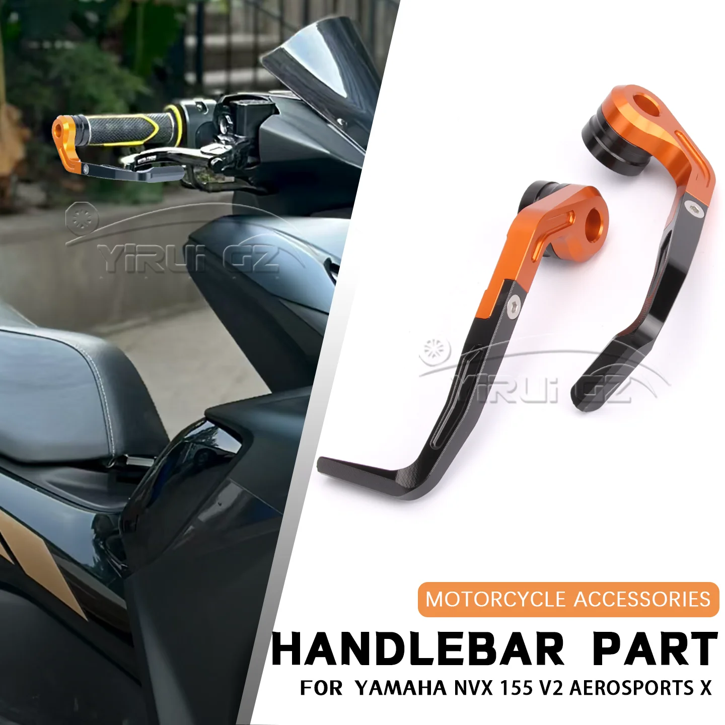 

Для YAMAHA NVX 155 V2 AEROSPORTS X Защита тормозного рычага с ЧПУ, алюминиевая защита руля 7/8 дюйма, универсальная защита руля NVX