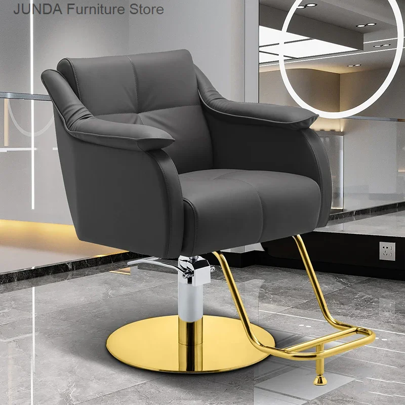 Equipment Black Barber Chair Luxury Leg Rest Gold Barber Chair Salon Tattoo Cadeira De Barbeiro Commercial Furniture