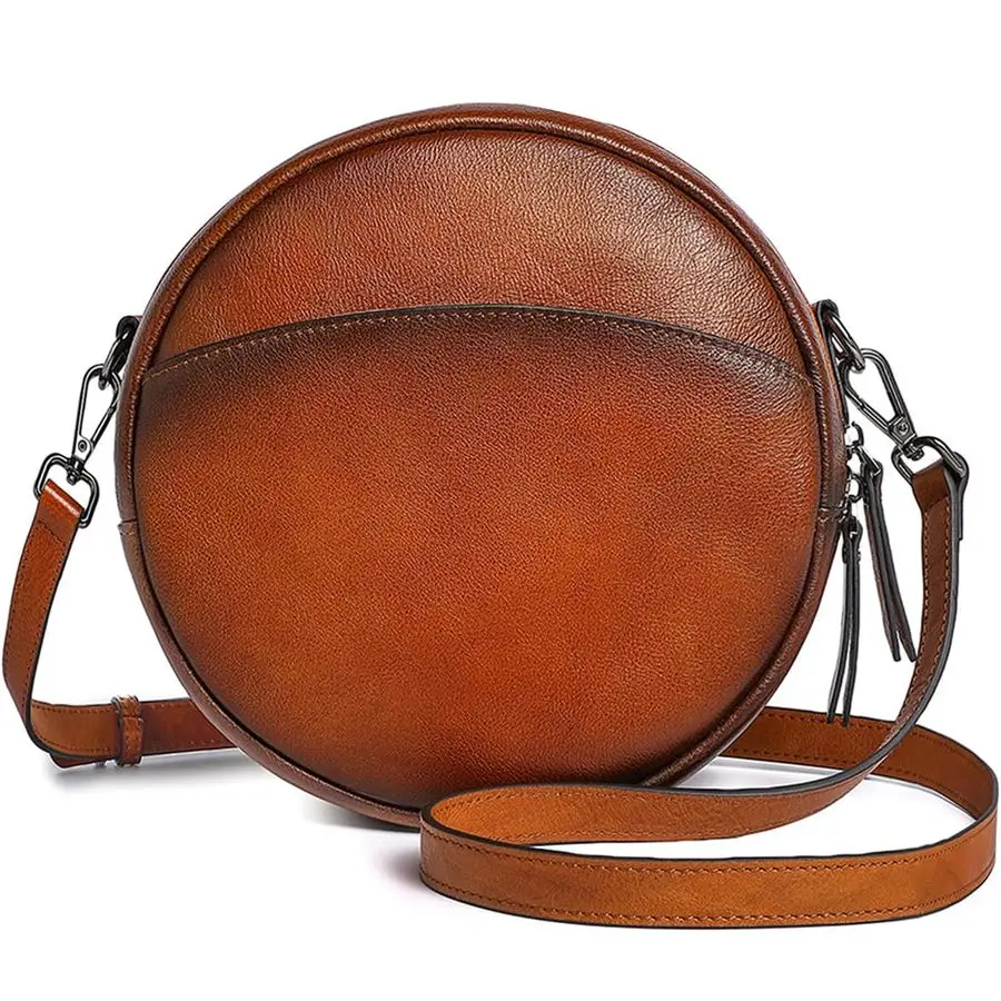 

Crossbody Bags for Women, Circle Purse Shoulder Bag, Fashion Round Handbag for Travel, 2 Adjustable Strap