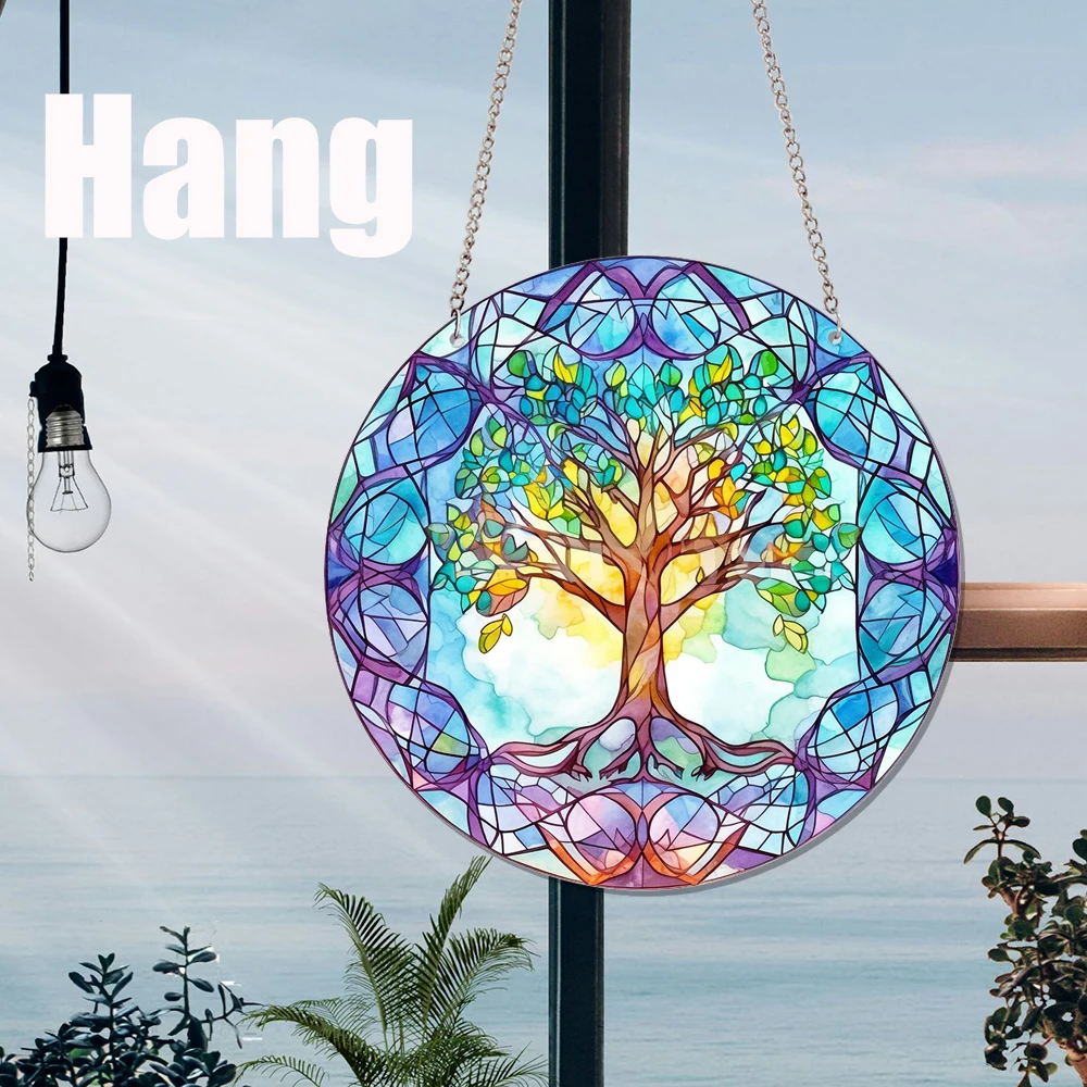 15cm/20cm/30cm Fuso Abstract  Stained Window Hangings Acrylic Listing Suncatchers Home Decor