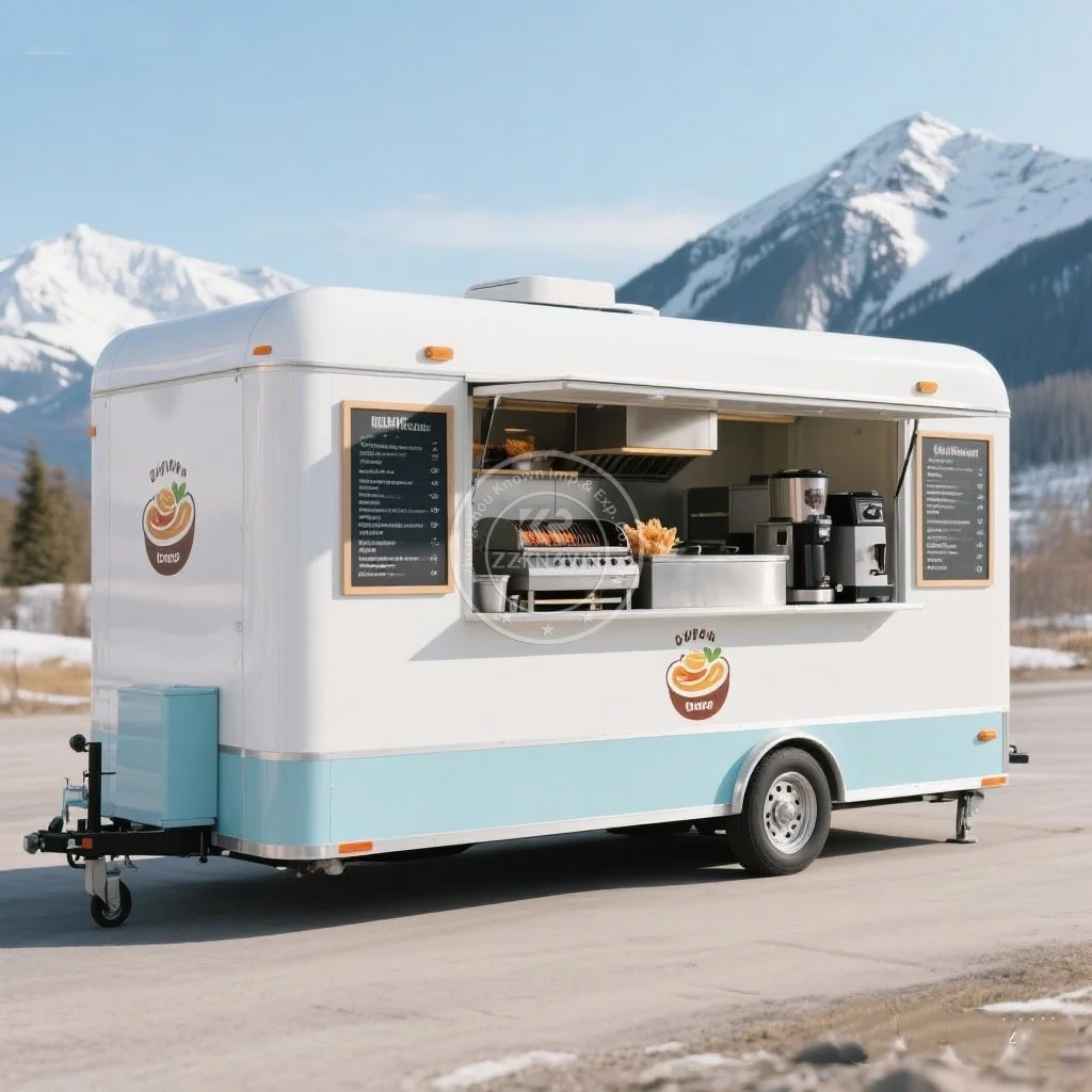 

Outdoor Street Mobile Fast Food Catering Truck Ice Cream Dining Car Trailer for Sale