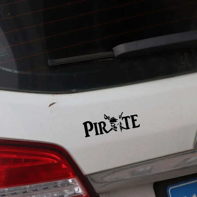 Decalque impermeável para carro, decalque de vinil, personalidade criativa, crânio, pirata, personalidade, 10cm