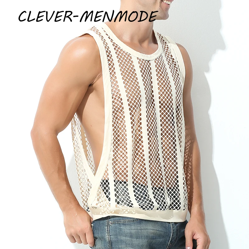 

Сексуальная мужская майка Прозрачный полосатый жилет Тренировка Спортивная одежда Фитнес Футболка без рукавов Прозрачная дышащая нижняя рубашка