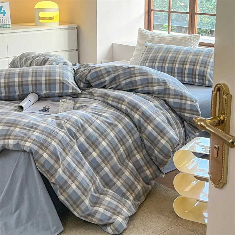 

Customizable Class A washed cotton four-piece set Unprinted style student dormitory 0.9/1 three-piece set