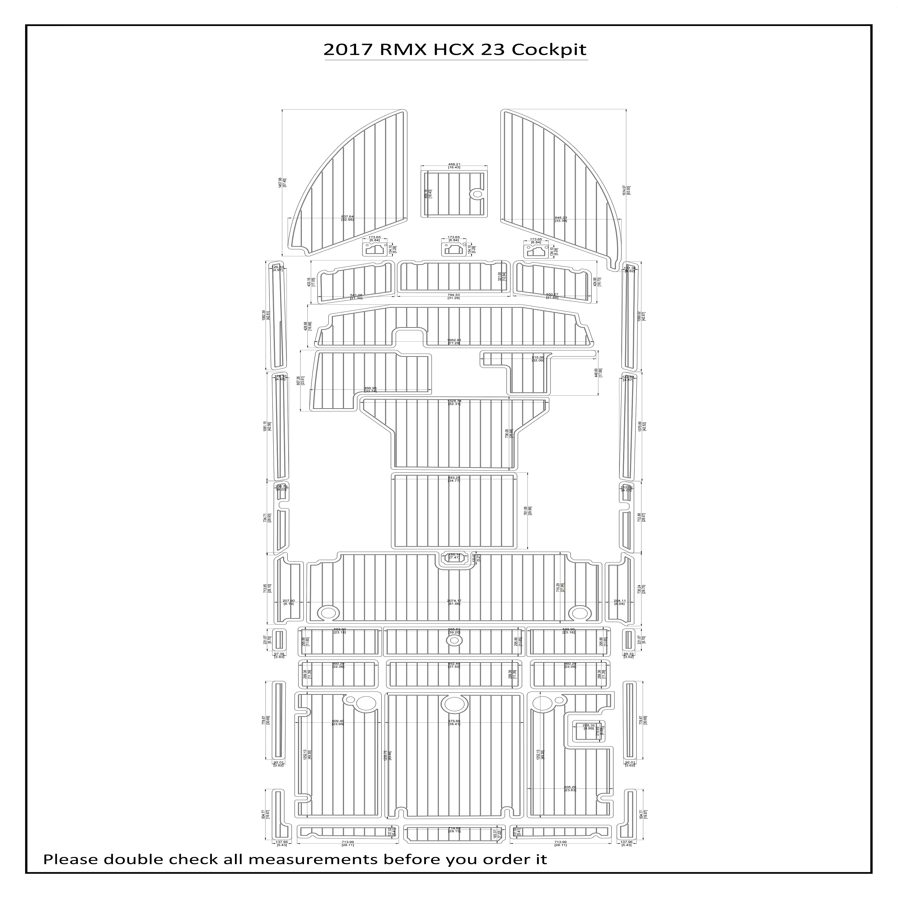 

2017 RMX HCX 23 Cockpit Boat EVA Faux Teak Deck Floor Pad