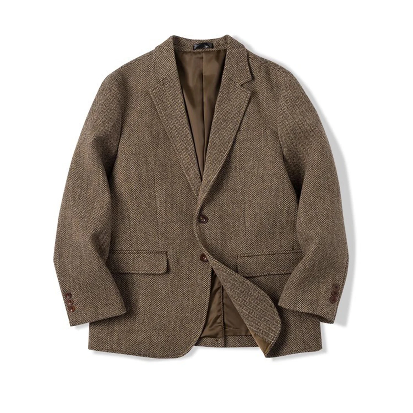 

Autumn and Winter New Wool Herringbone Casual Suit Large Size Men's Business Fashion Trendy Korean Style Versatile Suit Jacket