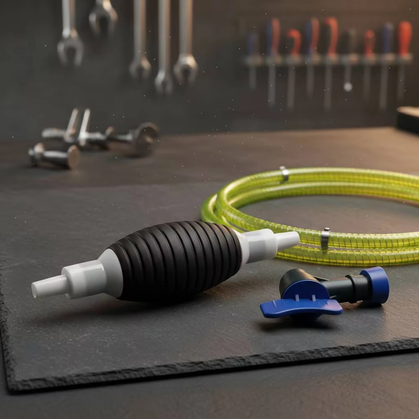Manual Siphon Pump with Control Valve Hand Operated Oil and Water Hand Pump Portable Transfer Solution for Household Use