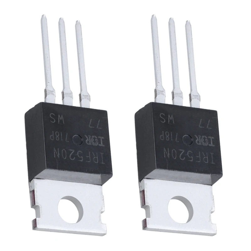 2X 100V 9.7A N-Channel Power Pulled IR MOSFET Transistor IRF520