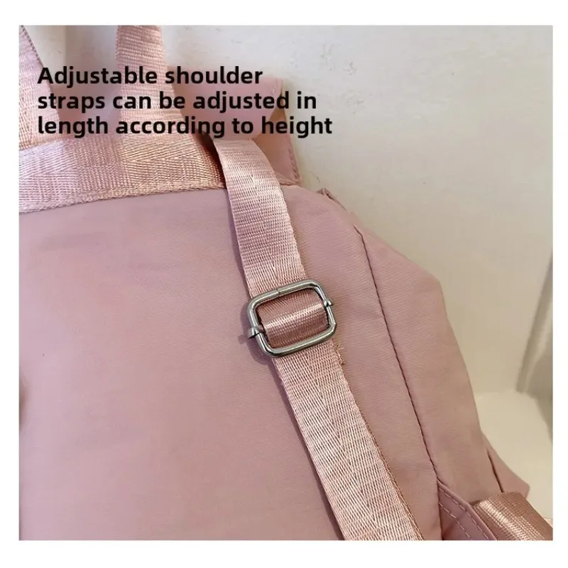 Casual Canvas Women's Bapa Versatile Summer New Sle Climbing Cuter Bapa Student Bookbag Soft Sewing Line Pure Color