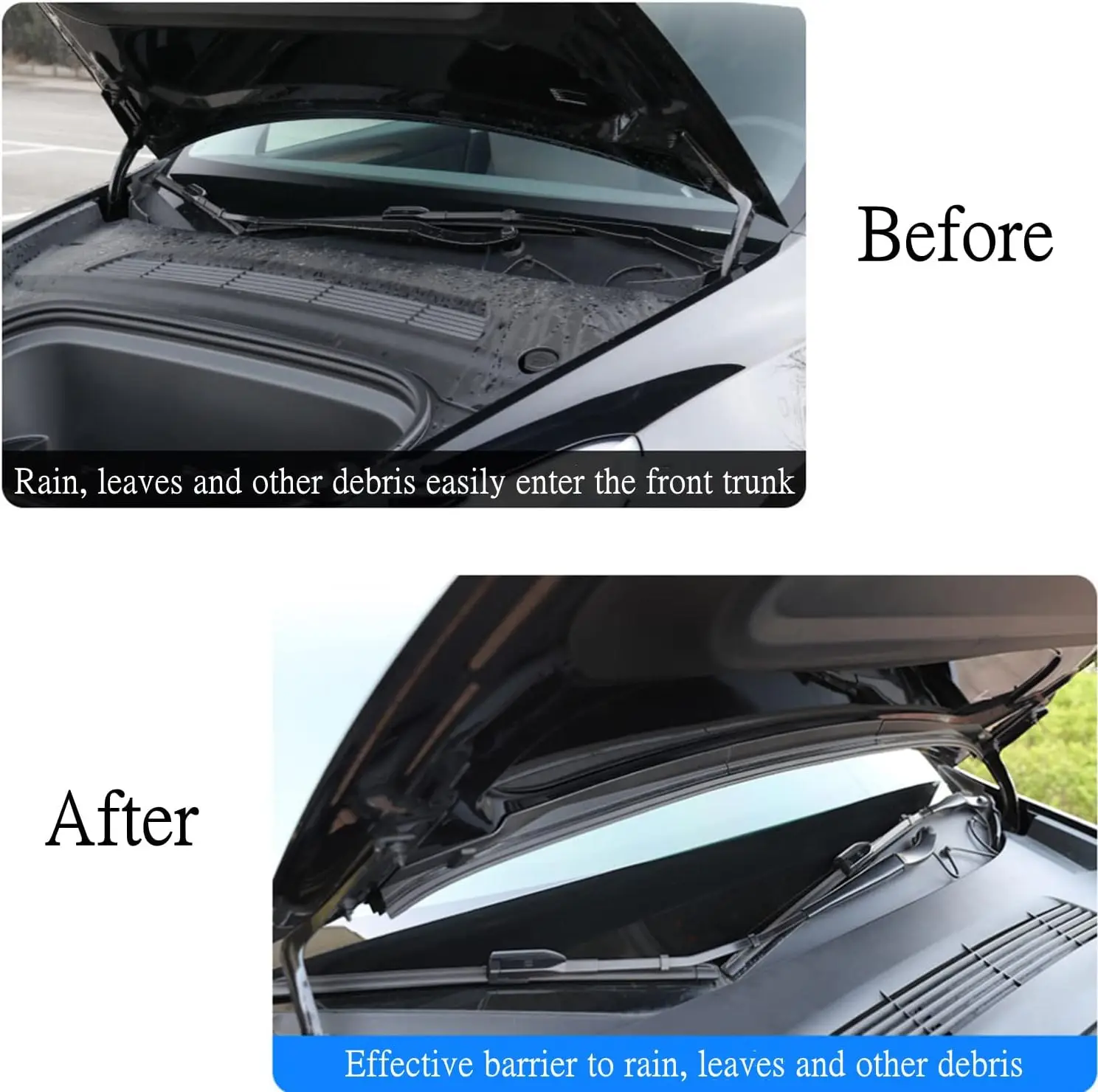 Front Hood Weather Strip for Tesla Model Y  2024-2021 Rubber Seal Protector Front Trunk Hood Dust Proof Seal Guard Strip