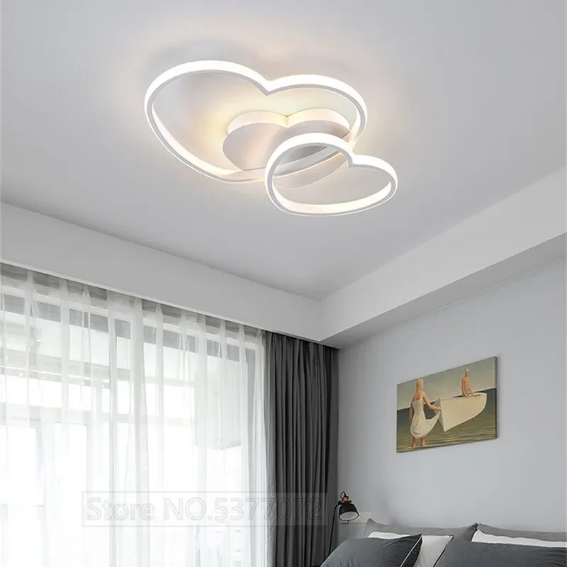 Imagem -05 - Moderno e Minimalista Quarto Led Luz de Teto em Forma de Coração com Luz Ajustável Quente Aconchegante Iluminação de Entrada do Quarto das Crianças