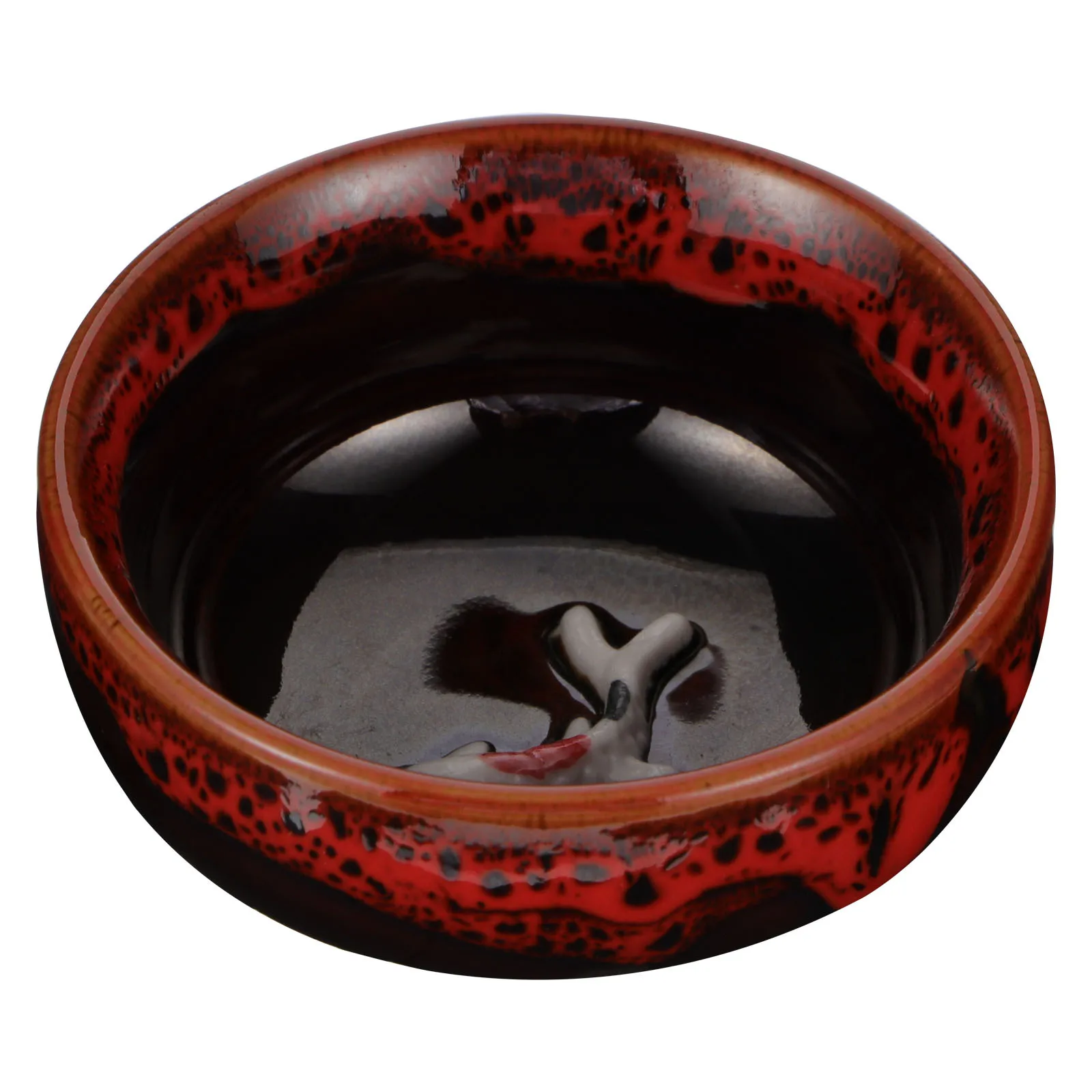 طبق حبر سيراميك إبداعي مستدير دقيق ذو سطح أملس علبة فرشاة الخط حاوية تخزين الحبر أدوات مكتبية للدراسة