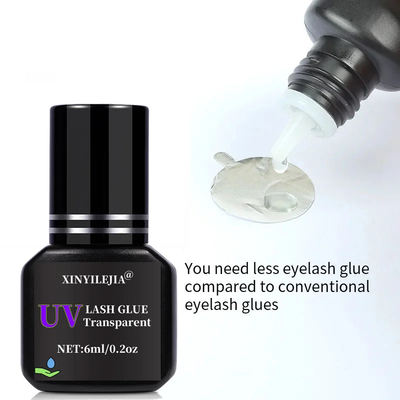 Cola uv para cílios, 6ml, extensão de cílios postiços, adesivo fotopolimerizado coreano 1s, secagem rápida, suprimentos profissionais de longa duração