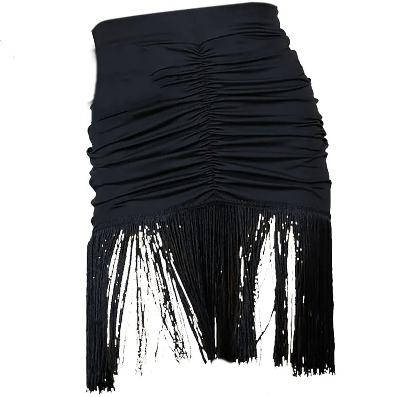 New women's Latin dance costumes new fringed skirts for adult women sexy shrunken pleated practice clothes dancing short skirts