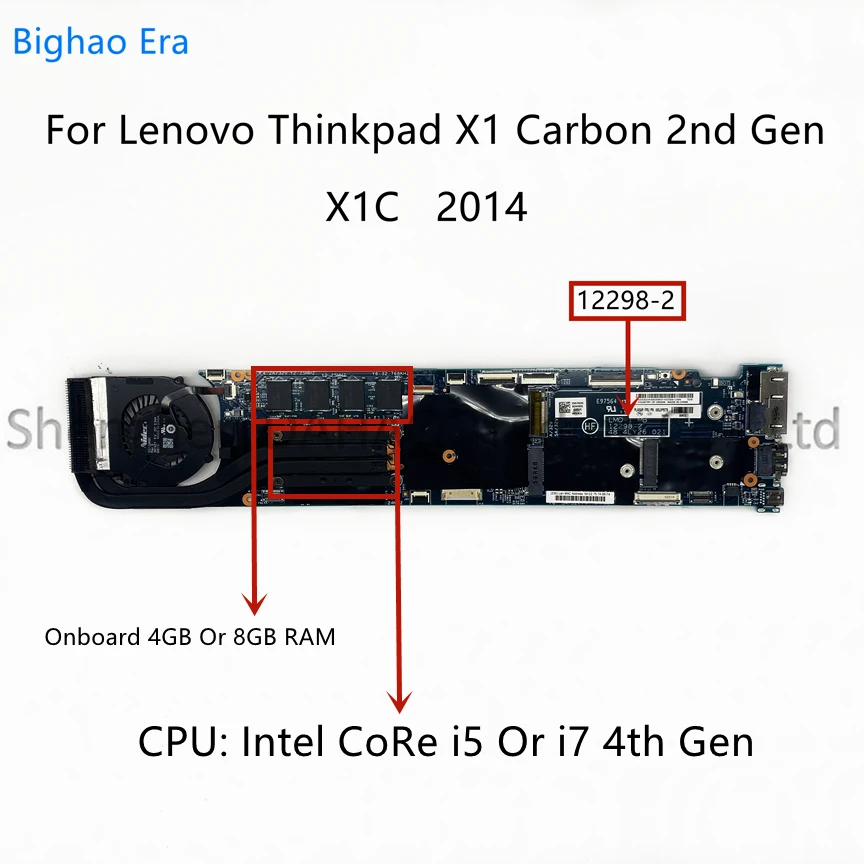 

LMQ-1 12298-2 For Lenovo ThinkPad X1 Carbon 2nd Gen X1C 2014 Laptop Motherboard With i5 i7 CPU 4GB 8GB-RAM 100% Fully Tested