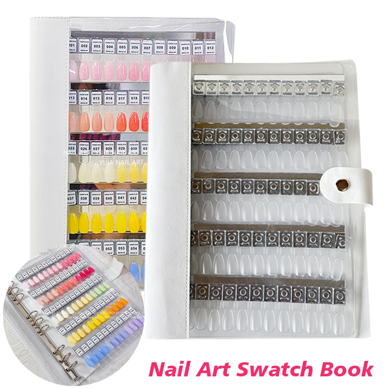 

120Colors Magnetic Tips Nail Art Swatch Book Manicure Acrylic Nail Polish Sample Portfolio Color Card Display Showing Shelf