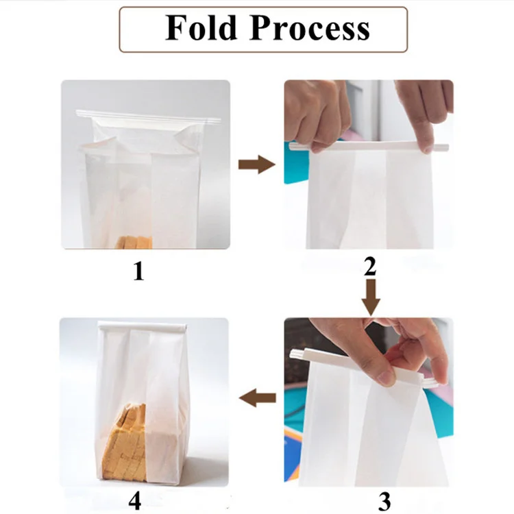100PCS Iron Wire White Paper Window Toast Bread Cookies Packaging Bag DIY Baking Biscuit Oil Proof Slice Cake Storage Pouches