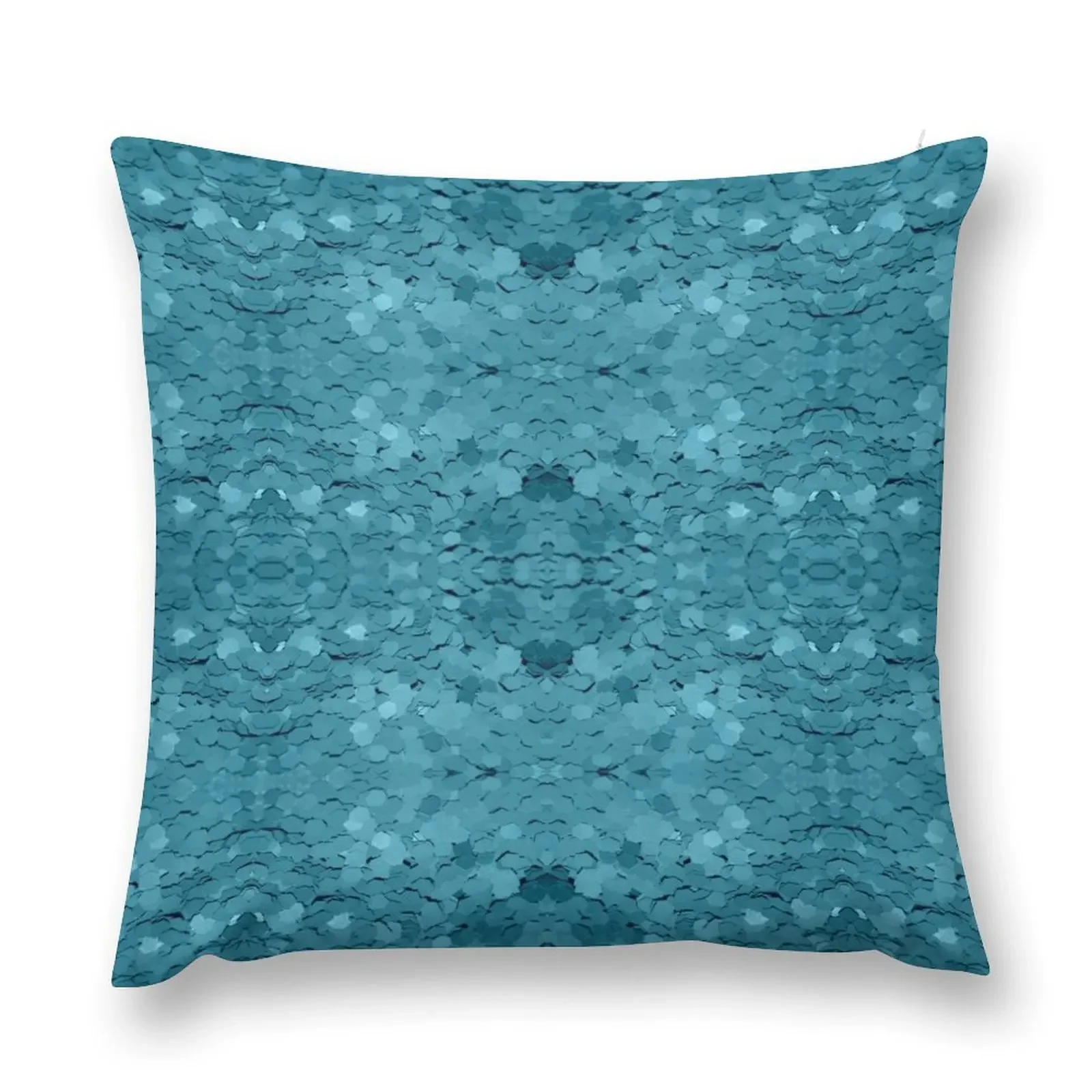 

Teal Sequin Pattern Throw Pillow Couch Cushions christmas supplies pillow