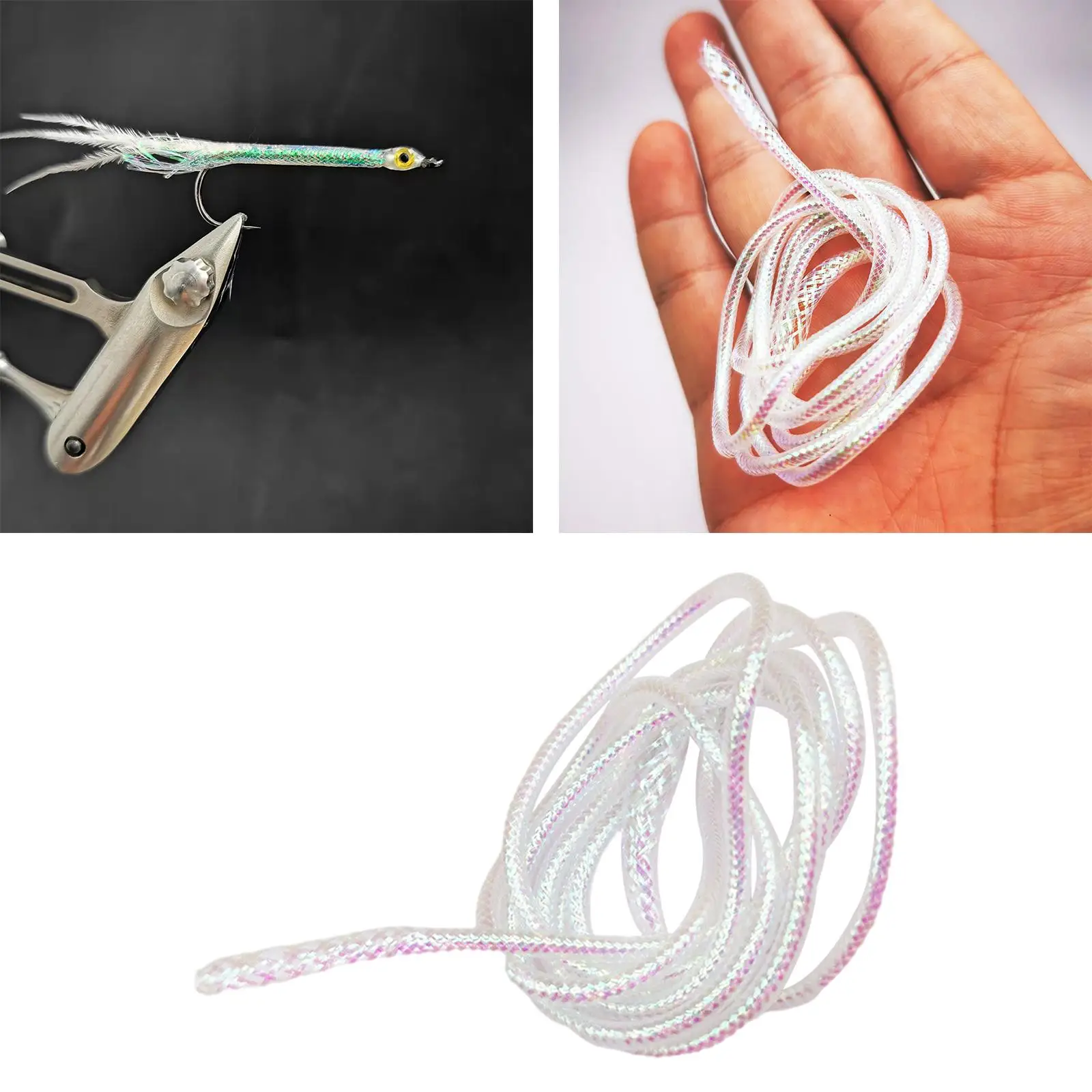 Nylon Braid Mylar Tube Round Cord Fishing Materials for DIY Fly Tying and Sports Outdoor Use