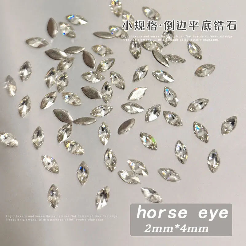 100 Stück glänzende Zirkon-Strasssteine, Nagel-Charms, 1,5 x 3 mm, Mini-Rhombische Nägel, Edelsteine, flache Rückseite, Nagelkunst, Basteln, Diamanten, Dekoration GT5